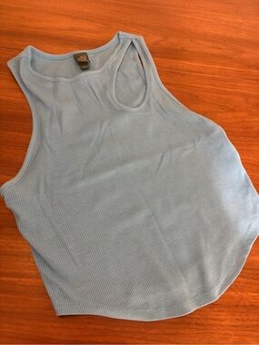 wild fable Light Blue Ribbed Tank Top